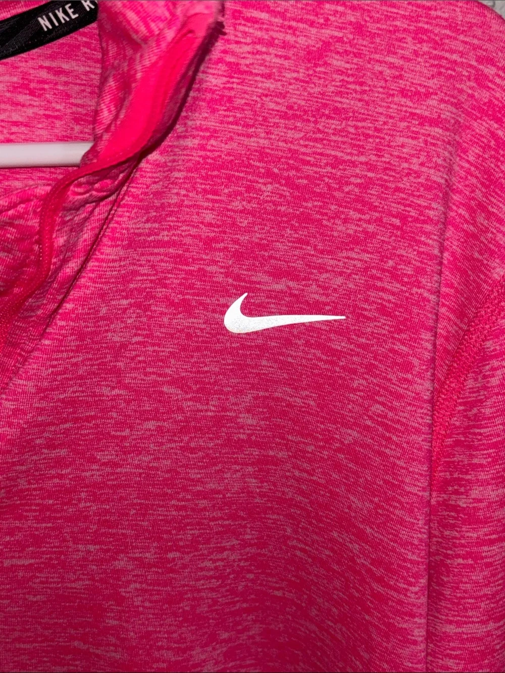 Nike Women's Hot Pink Dri-FIT Half-Zip Pullover (size medium)